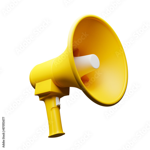 megaphone object for announcement concept. 3d rendering
