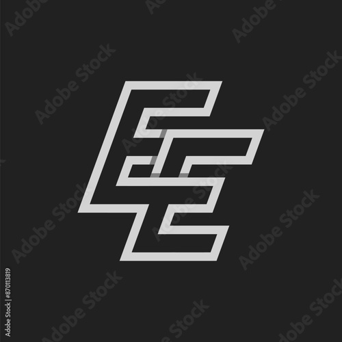 Initial Letter E or E  Logo, Monogram Logo letter E with E combination, design logo template, vector illustration