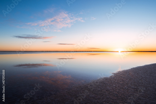 sunset over the lake