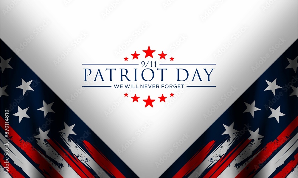 patriot day background, september 11, , greeting card with United States national flag colors, modern design vector illustration patriot day background, september 11, , greeting card with United States national flag colors, modern design vector illustration