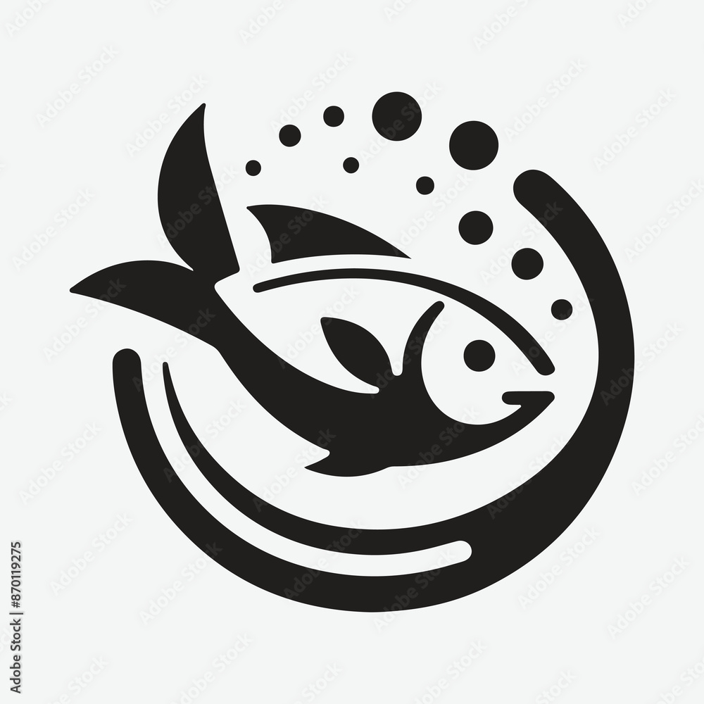 Obraz premium Premium Fish Silhouette Logo Design for Modern Brands