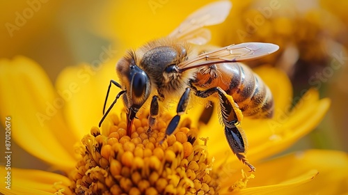 honeybee on yellow flower