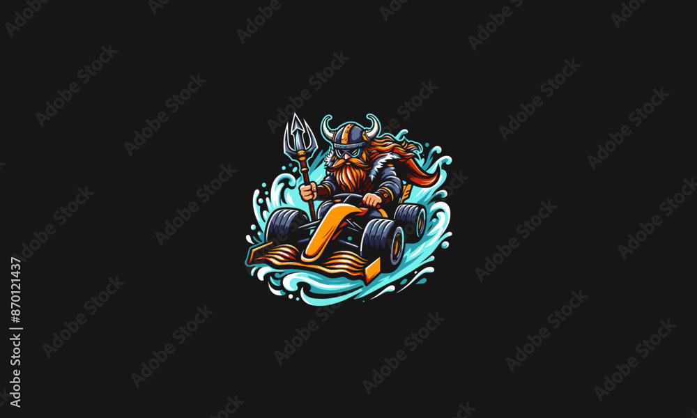viking riding car racing vector illustration flat design viking riding car racing vector illustration flat design