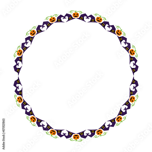 Hand drawn halloween frame template design