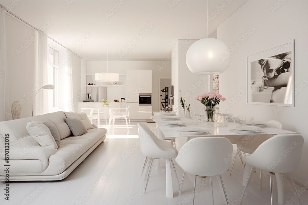 a living room with white walls and hardwood flooring, including a large green plant in the center of the room. a living room with white walls and hardwood flooring, including a large green plant in the center of the room.