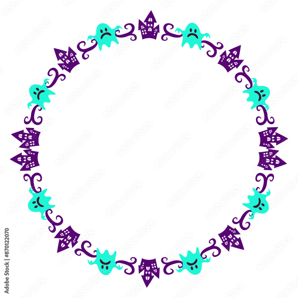Hand drawn halloween frame template design Hand drawn halloween frame template design