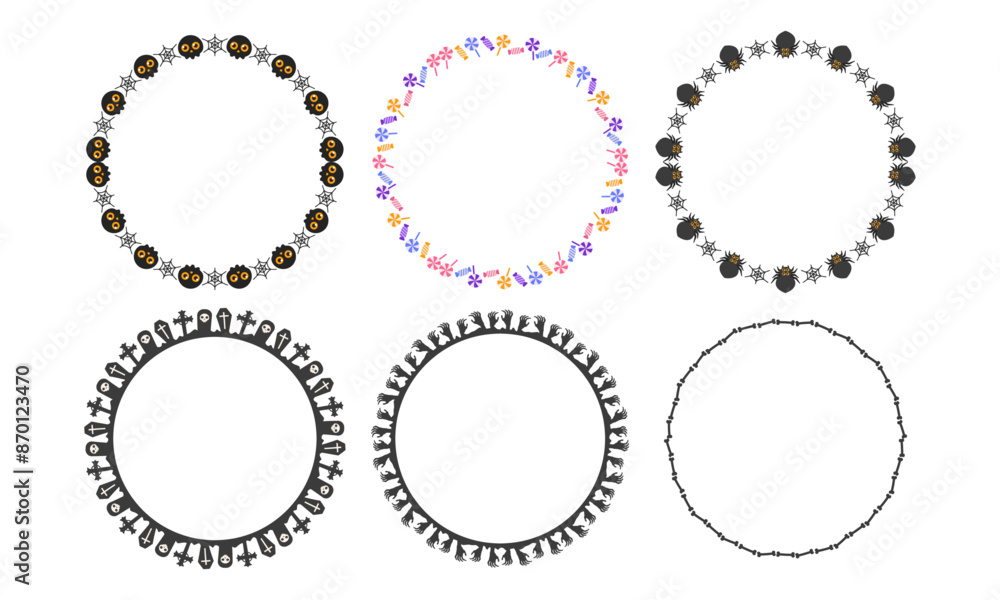 Hand drawn halloween frame template design collection Hand drawn halloween frame template design collection