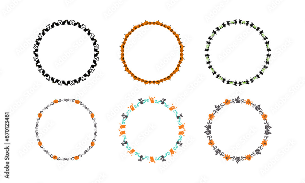 Hand drawn halloween frame template design collection Hand drawn halloween frame template design collection