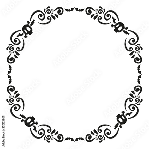 Hand drawn halloween frame template design