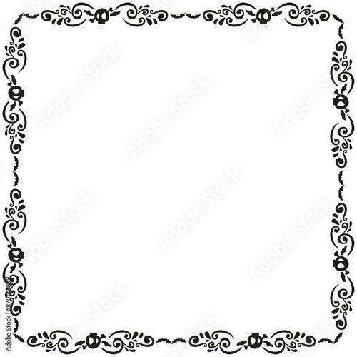 Hand drawn halloween frame template design