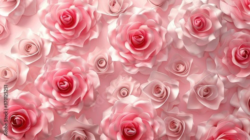 Wedding Invitation Background: Top View Roses with Empty Space