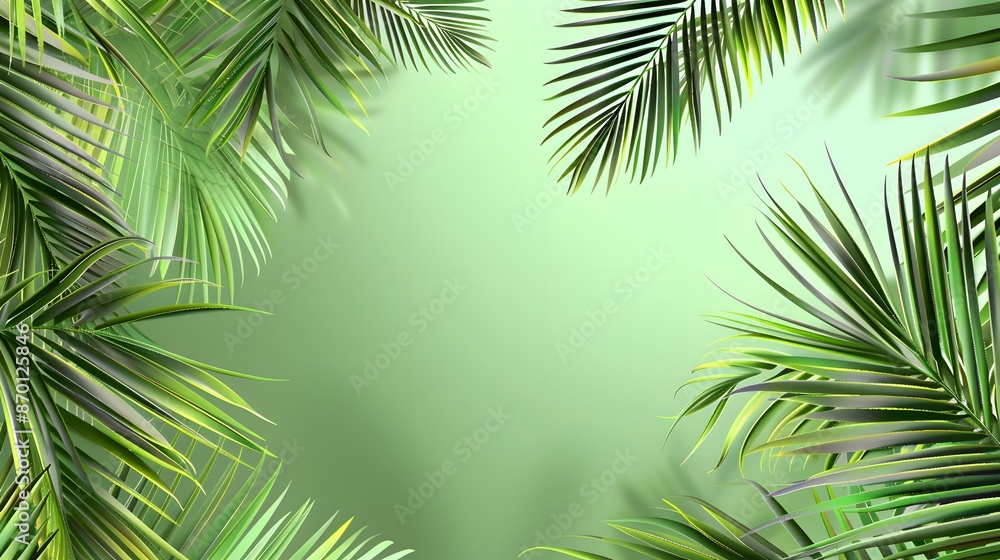 Fototapeta premium tropical leaf background with copy space