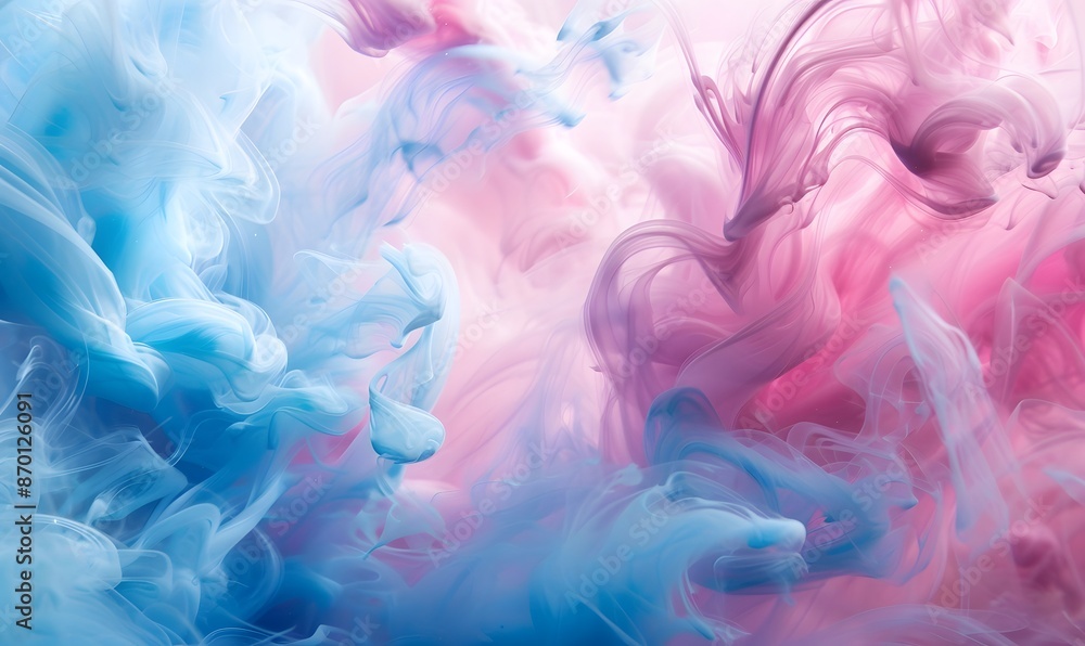 Swirling Blue and Pink Ink Underwater Abstract Background, Generative AI Swirling Blue and Pink Ink Underwater Abstract Background, Generative AI