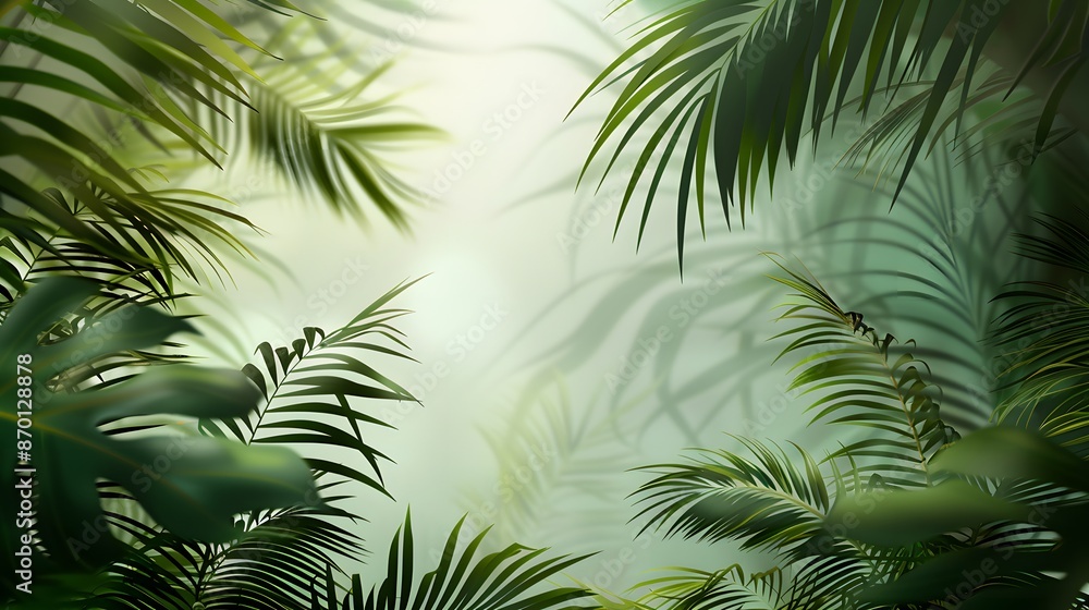 tropical leaf with light green bokeh background tropical leaf with light green bokeh background