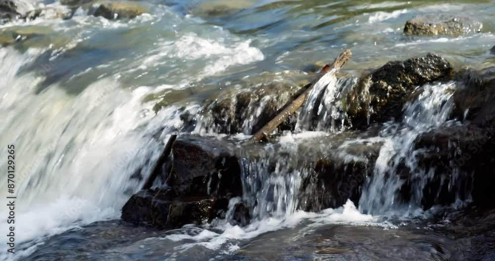Water flows over rocks, Closeup of The Haruru Falls
Water flows over rocks, Closeup of The Haruru Falls