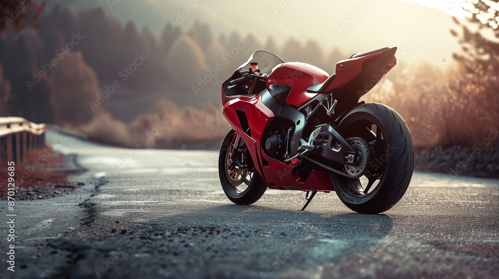 Obraz premium sports motorbike on road 
