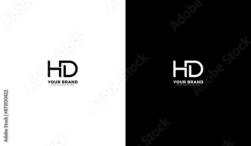 Simple hd letter logo. HD, digital, elegant, modern icons. Graphic vector illustration design