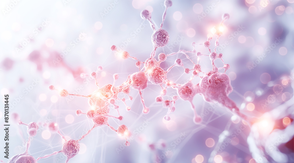 Science technology design concept with connection of molecules, glowing light fractal, beautiful color background. 3D illustration. Science technology design concept with connection of molecules, glowing light fractal, beautiful color background. 3D illustration.