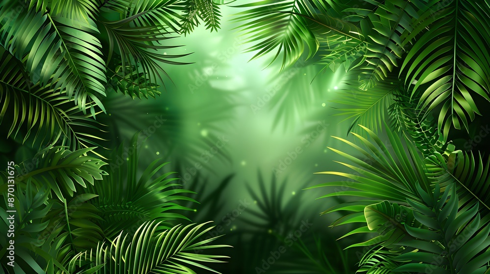 tropical leaf with light green bokeh background tropical leaf with light green bokeh background