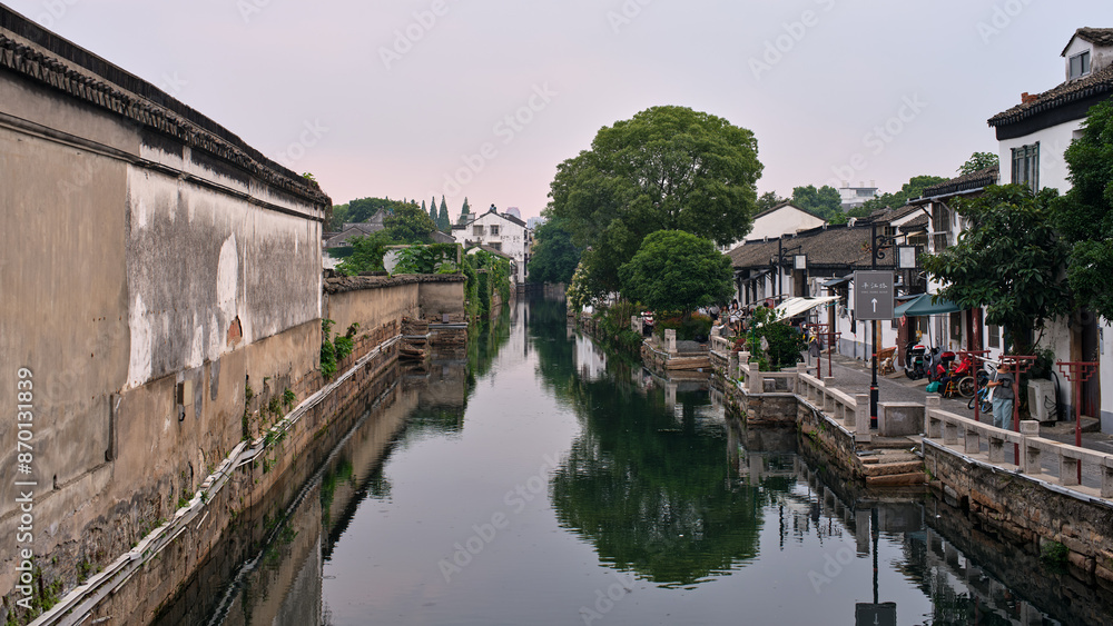 Fototapeta premium old town built along the river in suzhou china
