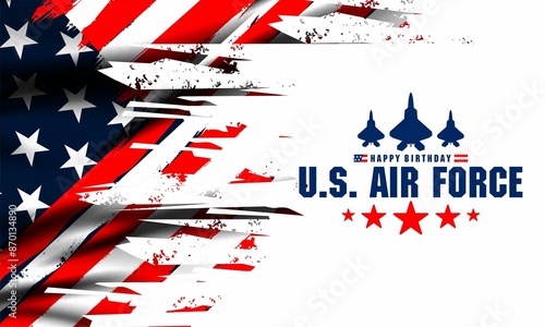 US Air Force Birthday. September 18. Poster, Template, Card, Banner, vektor Background Design.