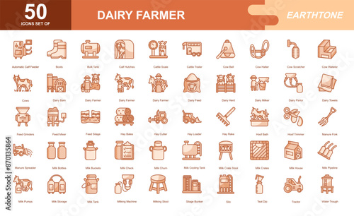 Dairy Farmer icon set