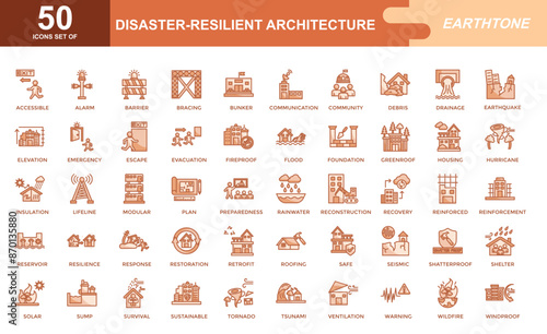 Disaster-Resilient icon set