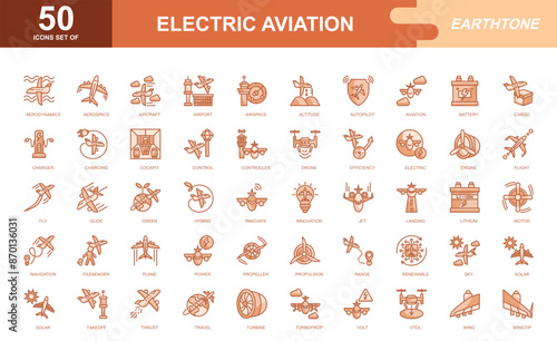 Aviation icon set
