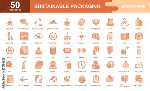 Sustainable Packaging icon set