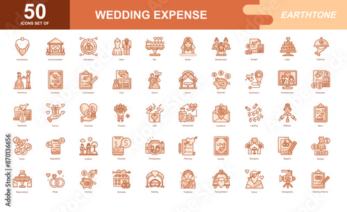 WEDDING EXPENSE icon set