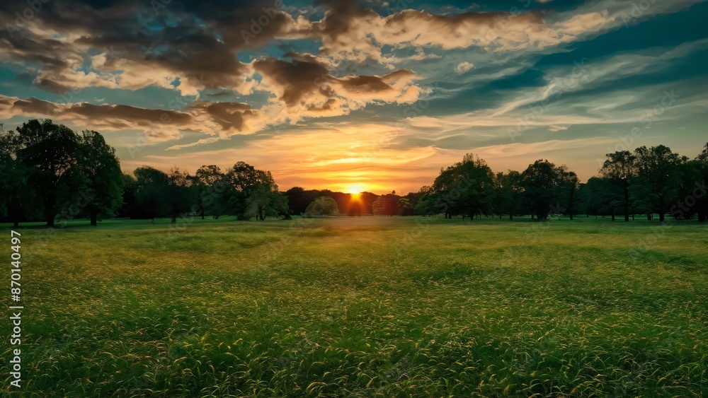 Obraz premium grassland sky grass background park stunning