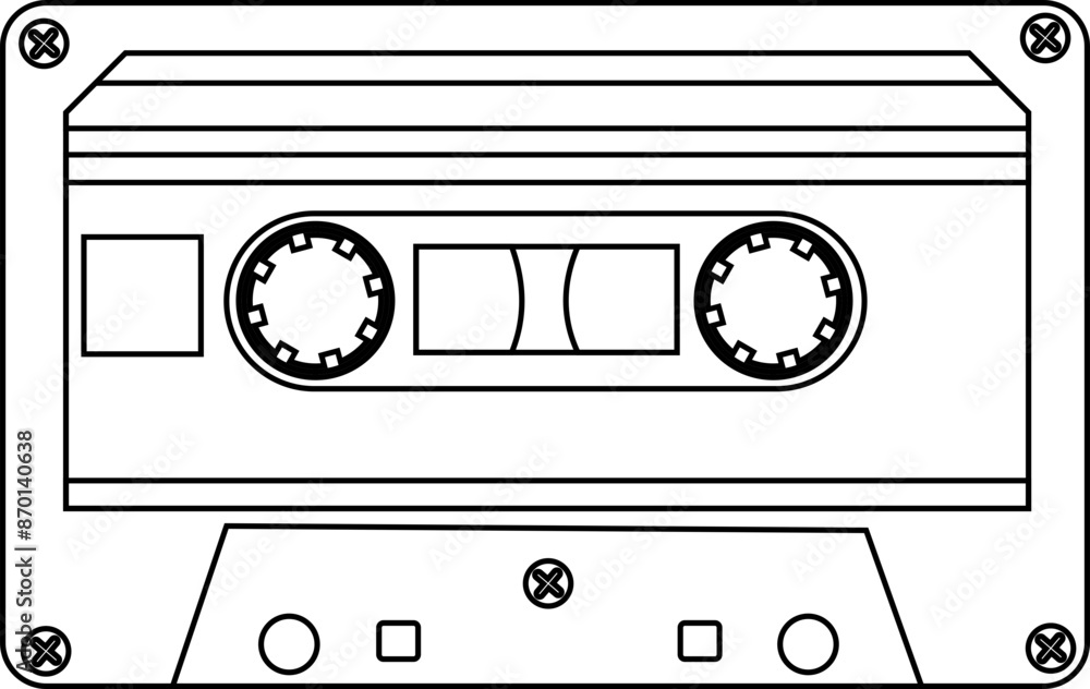 Cassette Music Outline Cassette Music Outline