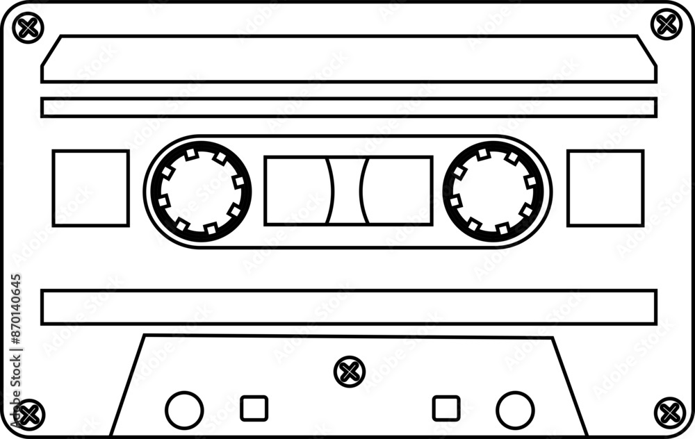 Cassette Music Outline Cassette Music Outline