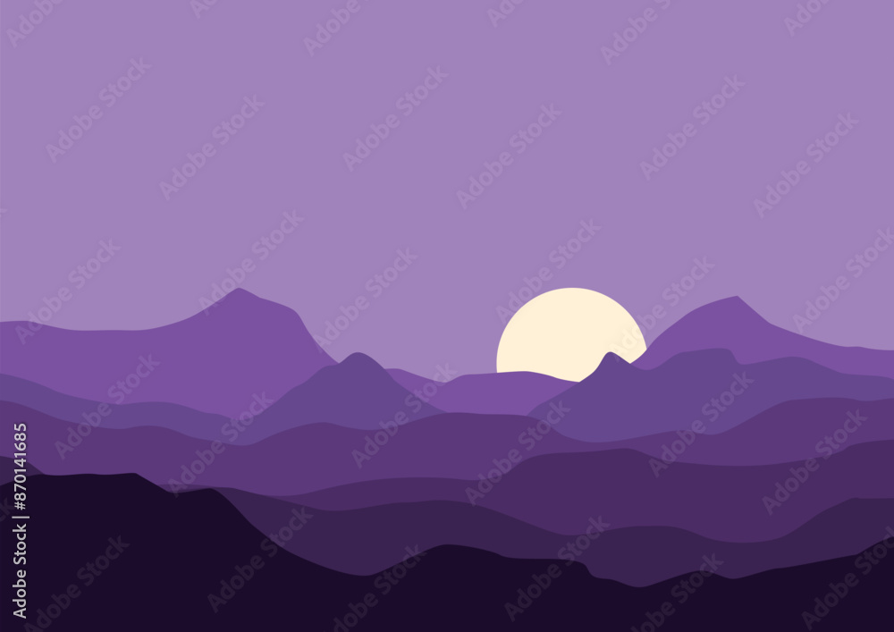 illustrations of natural mountain landscapes when the sun sets or rises for background. illustrations of natural mountain landscapes when the sun sets or rises for background.