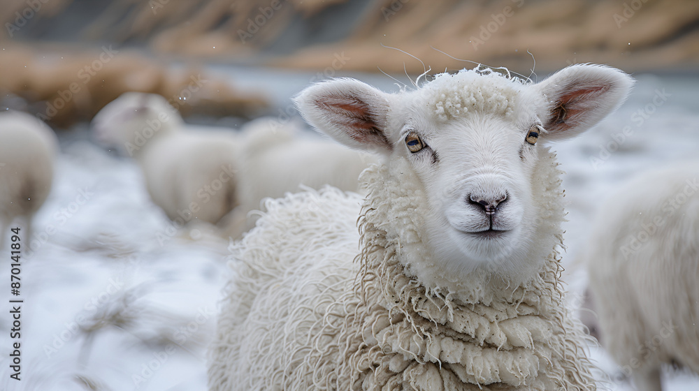 Herd of livestock grazing in snowy meadow ,
Photo portrait of an animal on field
Herd of livestock grazing in snowy meadow ,
Photo portrait of an animal on field
