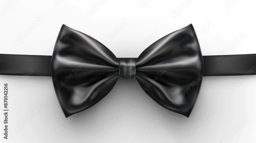 Elegant Black Bow Tie with Satin Ribbon Elegant Black Bow Tie with Satin Ribbon