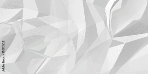 White crumpled Paper texture background. Clean empty white wrinkled paper background. Vector illustration.