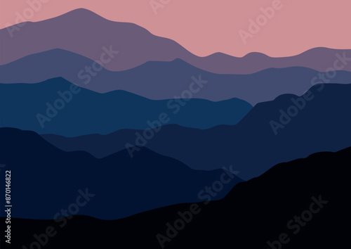 nature mountains landscape illustration for background and wallpaper on desktop.