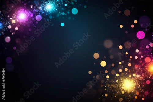 Wallpaper Mural Abstract Bokeh Effect of Glittering Lights on Dark Background with Text Space Torontodigital.ca