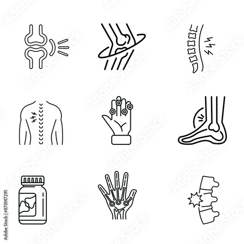 Icon set. heumatology motion illustration graphics.