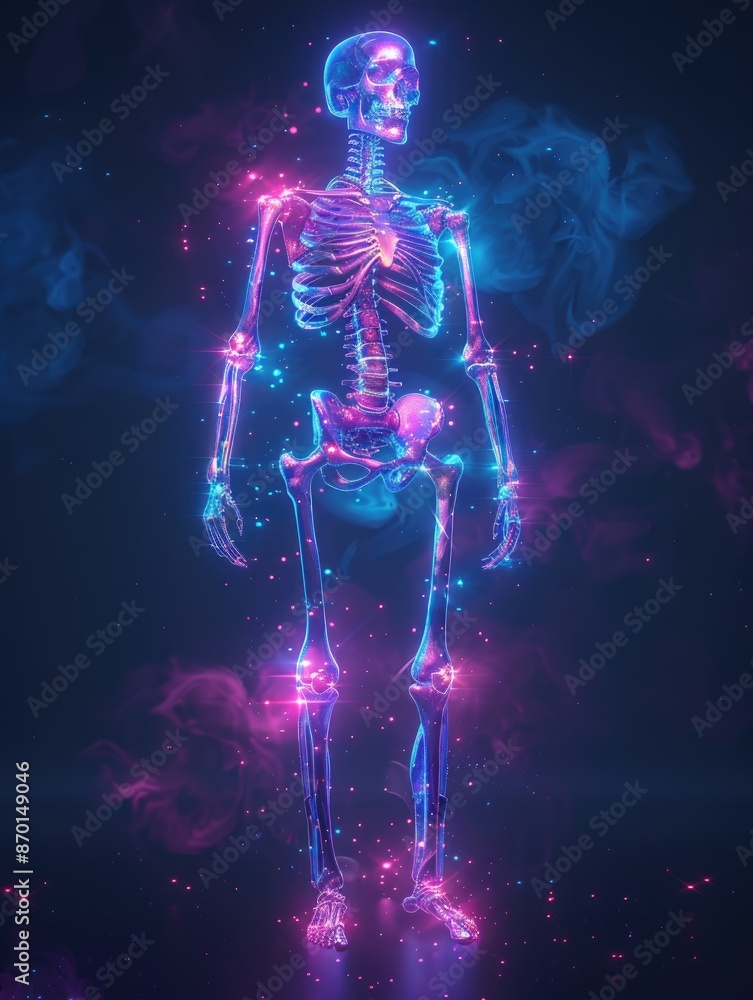 Glowing Human Skeleton in a Cosmic Setting Glowing Human Skeleton in a Cosmic Setting