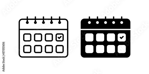 Calendar icon set. Date Symbol. schedule sign. for mobile concept and web design. vector illustration on white background