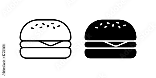 Burger icon set. cheese burger Symbol. hamburger sign. for mobile concept and web design. vector illustration on white background
