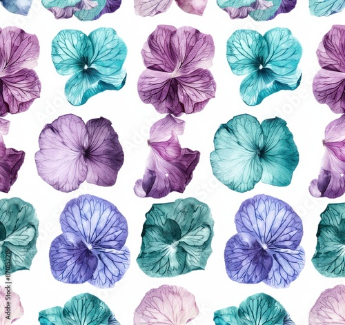 A seamless pattern of flower petals on a white background (61) © Matabolot