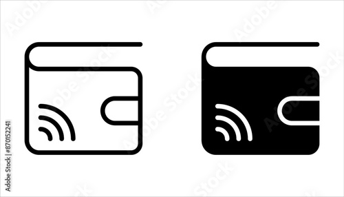 E-Wallet icon set, payment line flat vector icon for mobile application on white background