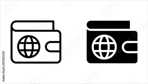 E-Wallet icon set, payment line flat vector icon for mobile application on white background