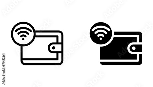 E-Wallet icon set, payment line flat vector icon for mobile application on white background