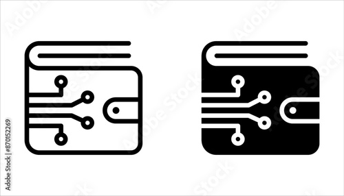 E-Wallet icon set, payment line flat vector icon for mobile application on white background