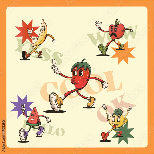 cute fruit mascot