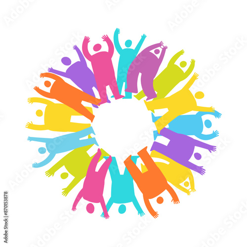 A group of people standing in a circle.